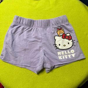 Sanrio Hello Kitty Kids Graphic Print Lounge Shorts Purple Logo M 7-8